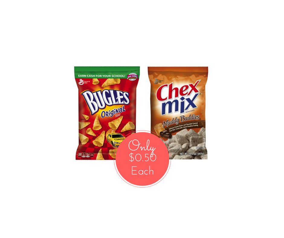 Bugles and Chex Mix Coupon, Pay $0.50