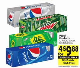 Pepsi 12 packs sale