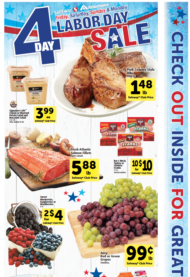 4 Day Labor Day Sale at Safeway and Albertsons Through 9/5
