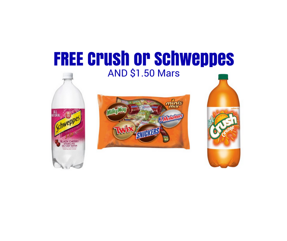FREE Crush or Schweppes AND $1.50 Mars Candy