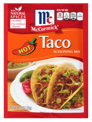 McCormick Coupon, Pay $0.50 for Taco Seasoning