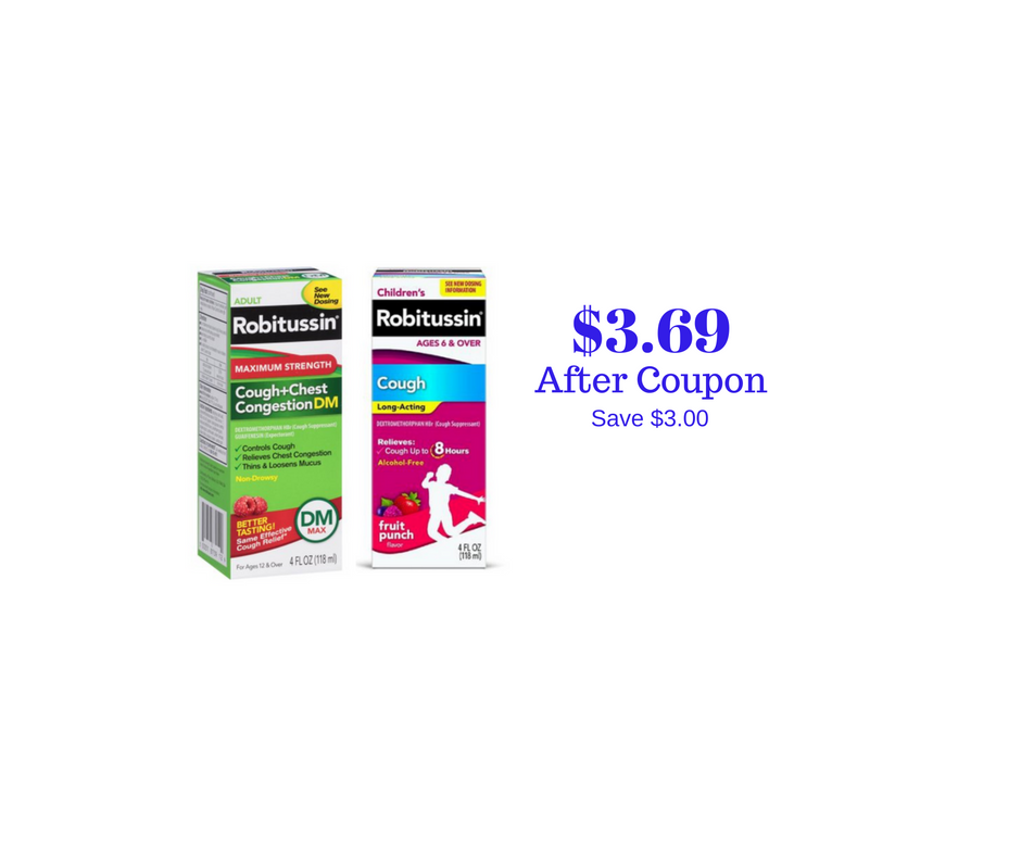 NEW Robitussin Coupons, Pay $3.69