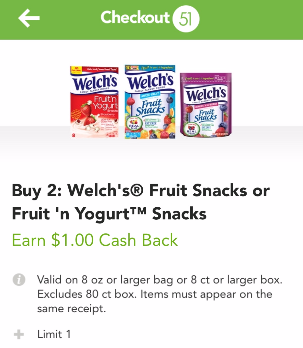 Welch's Coupon - $1 MONEYMAKER When You Buy 2 Boxes