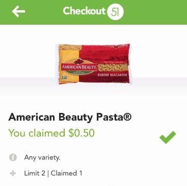 Pay as Low as $0.50 for American Beauty Pasta
