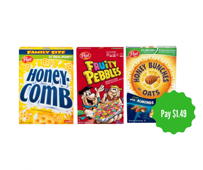 Post Cereal Sale and Coupon, Pay $1.49 - Save Up to 63% - Super Safeway