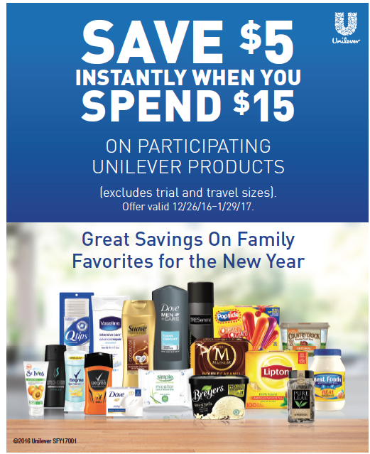 Unilever $5 Instant Savings