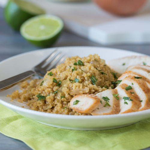 savory chicken with lime quinoa