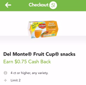 Del Monte Fruit Cup Sale - Pay as Low as $1.25 