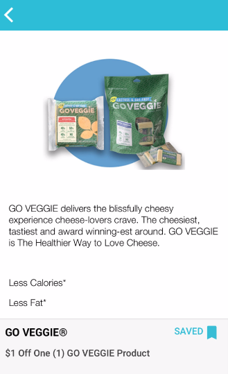 Go Veggie Sale - FREE Cream Cheese Alternative or $0.49 Shreds or Slices