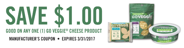 Go Veggie Sale - FREE Cream Cheese Alternative or $0.49 Shreds or Slices