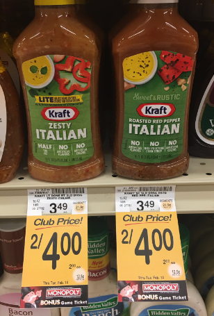 Pay $1.50 for Kraft Dressing, Save 57%