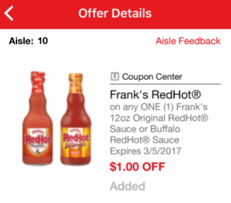 FREE Frank's Red Hot Sauce at Safeway