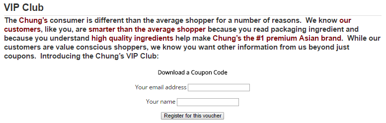 Chung's coupon