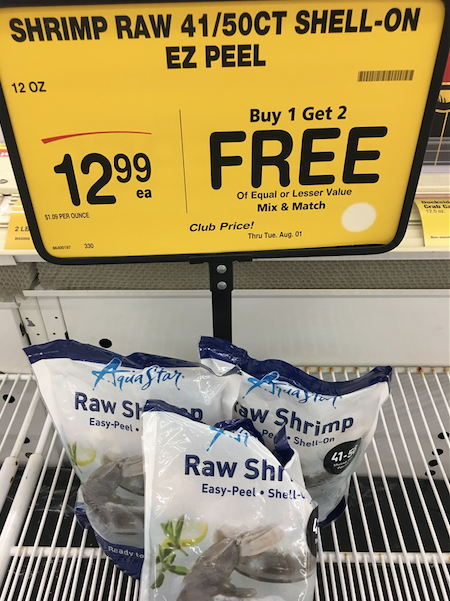 Shrimp sale at Safeway
