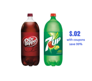 7-Up and Dr. Pepper Coupon Stack - Pay Just $.02 for 2 Liters - Super ...