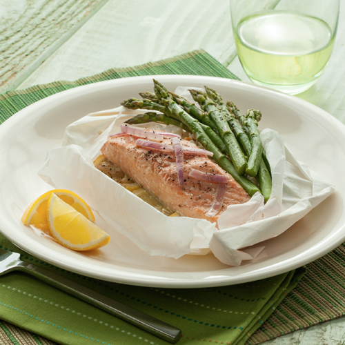 Parchment Baked Salmon with Asparagus and Lemon Recipe Super Safeway