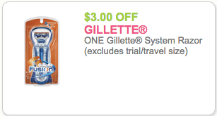 gillette coupon