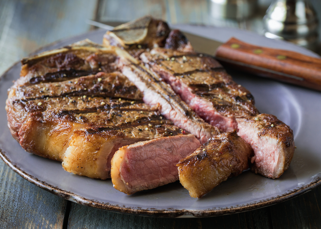 T bone steak outlet in a crock pot