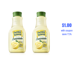 New Florida's Natural Coupon - Pay $1.00 for Lemonade - Super Safeway