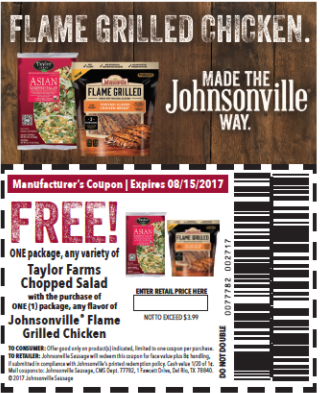 johnsonville flame grilled chicken coupon