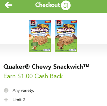 quaker snackwich coupon