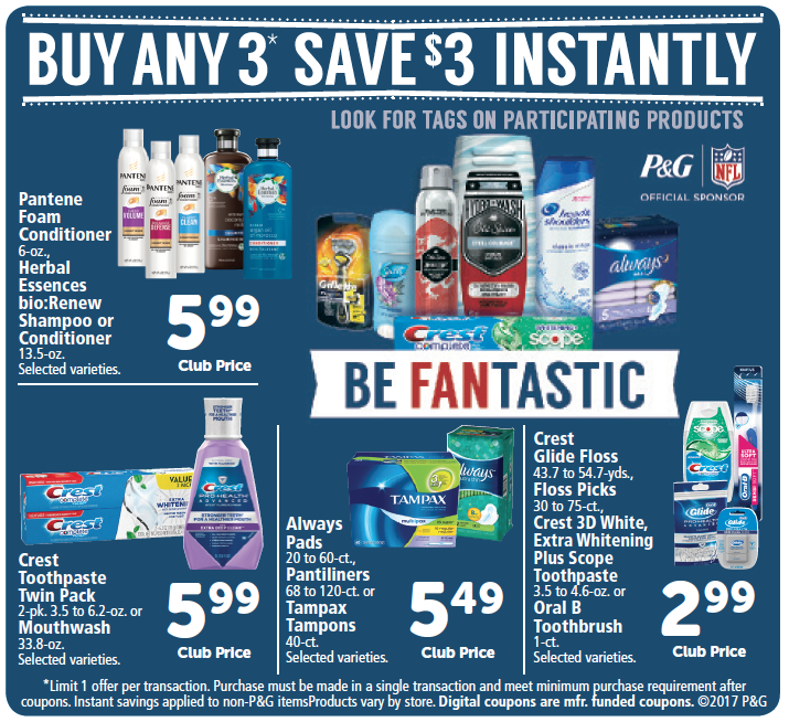 P&G Buy 3, Save $3 Promo at Safeway