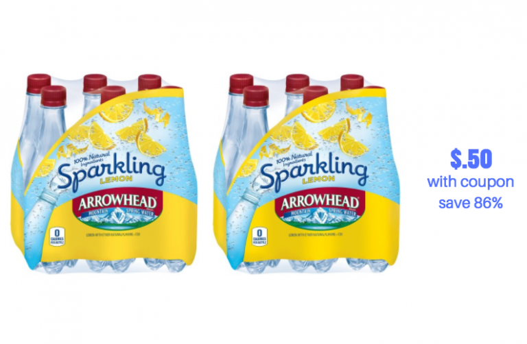 Arrowhead Sparkling Water 6 pack just .50 With New Sale and Coupon