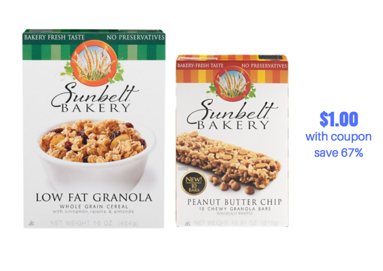 sunbelt bakery granola coupon