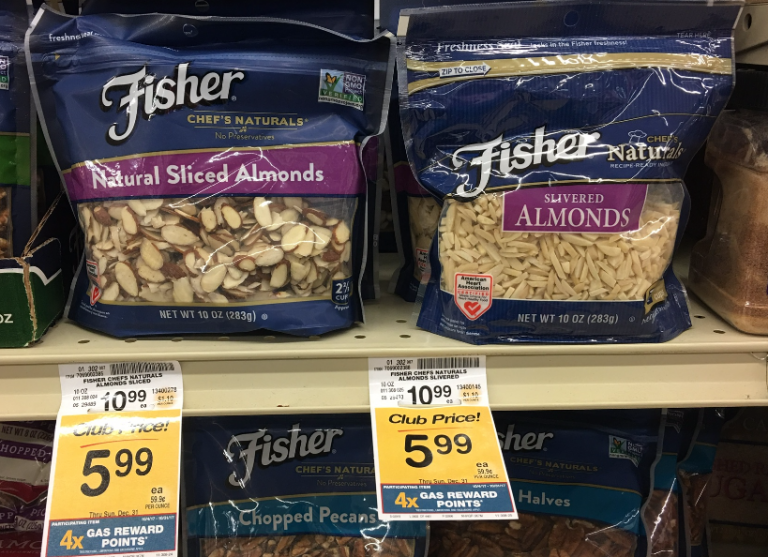 Fisher Nuts Coupon, Only $4.99 for Almonds - Save $6.00 - Super Safeway