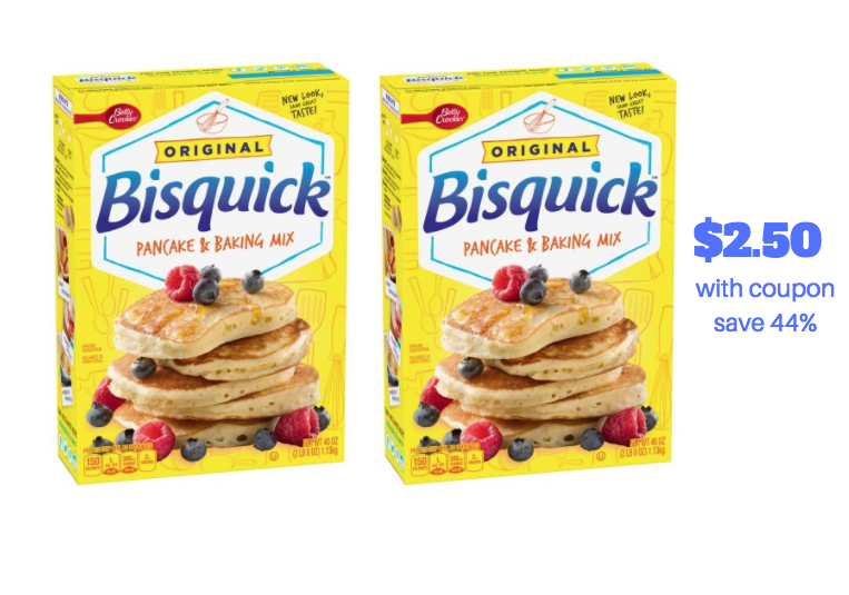 New Bisquick Coupon and Sale - Pay just $2.50 a Box, Save 44% - Super ...