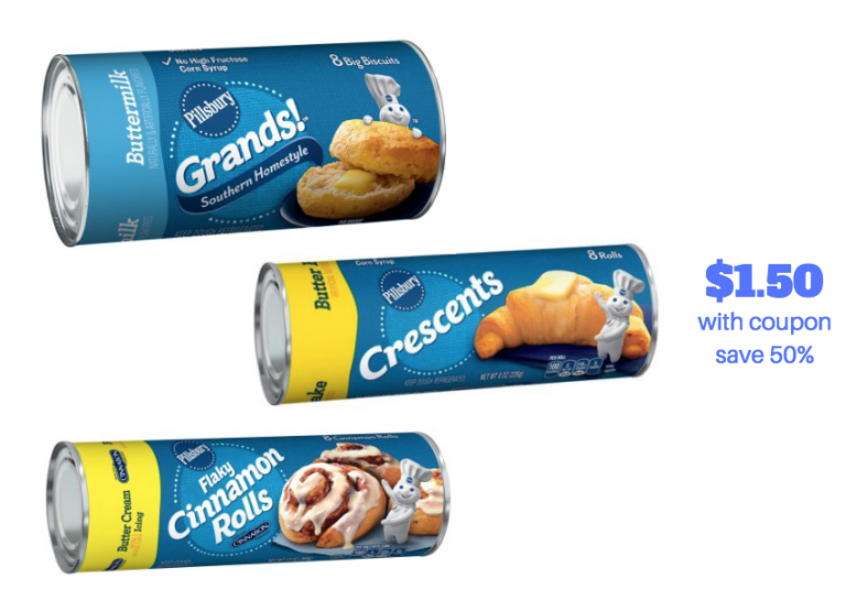 Pillsbury Grands Biscuits, Cinnamon Rolls and Crescent Rolls Just $1.50 ...