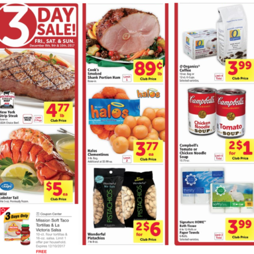 Safeway 3 Day Sale 12:8 - 12:10
