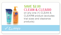 Clean & Clear Coupons