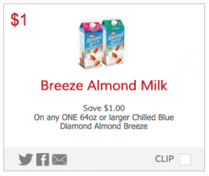 Blue Diamond Almond Breeze Milk Coupon and Sale - Pay Just $1.49 ...