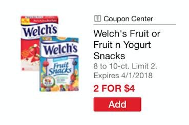 welch's fruit snacks coupon