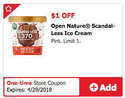 Open Nature Scandal Less Ice Cream Coupon