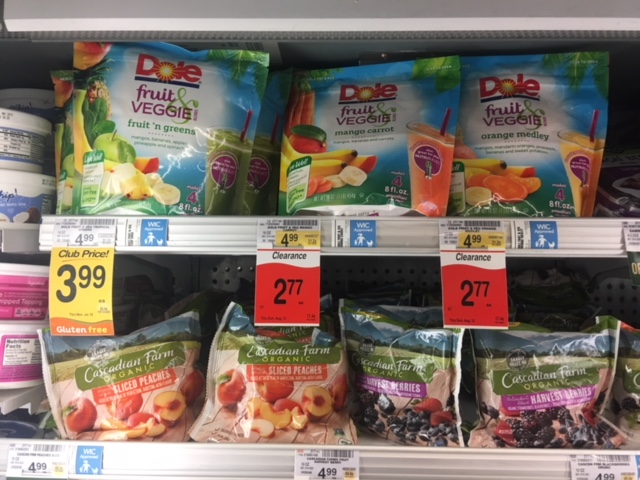 Dole frozen fruit shelf