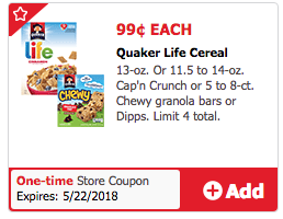 Quaker Cereal Coupon