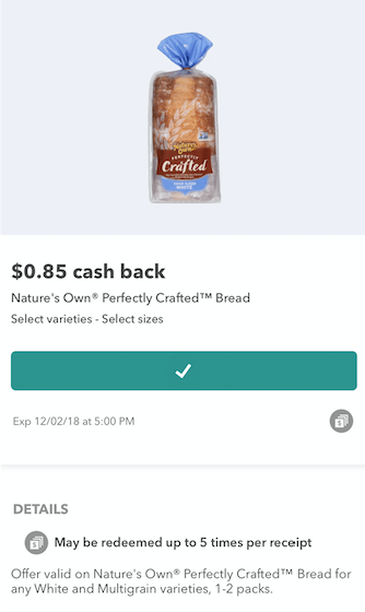 nature's Own Perfectly Crafted Bread Rebate