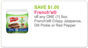 $1.00 off French's Crispy Jalapenos coupon