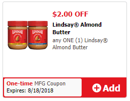 Lindsay Almond Butter coupon