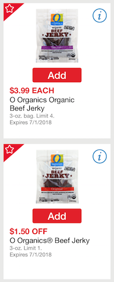 O organics beef jerky coupon