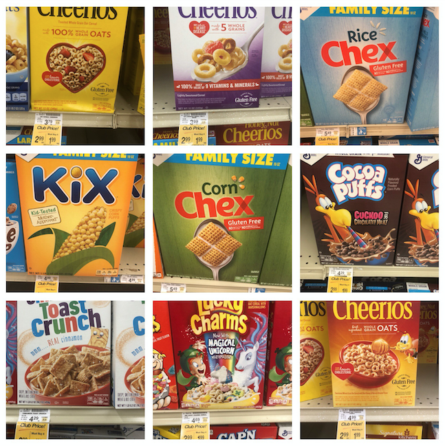 General Mills Large Cereal Boxes