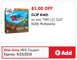 Clif Kid zbar coupon