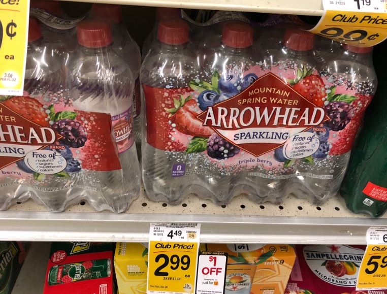 arrowhead sparkling water bottles