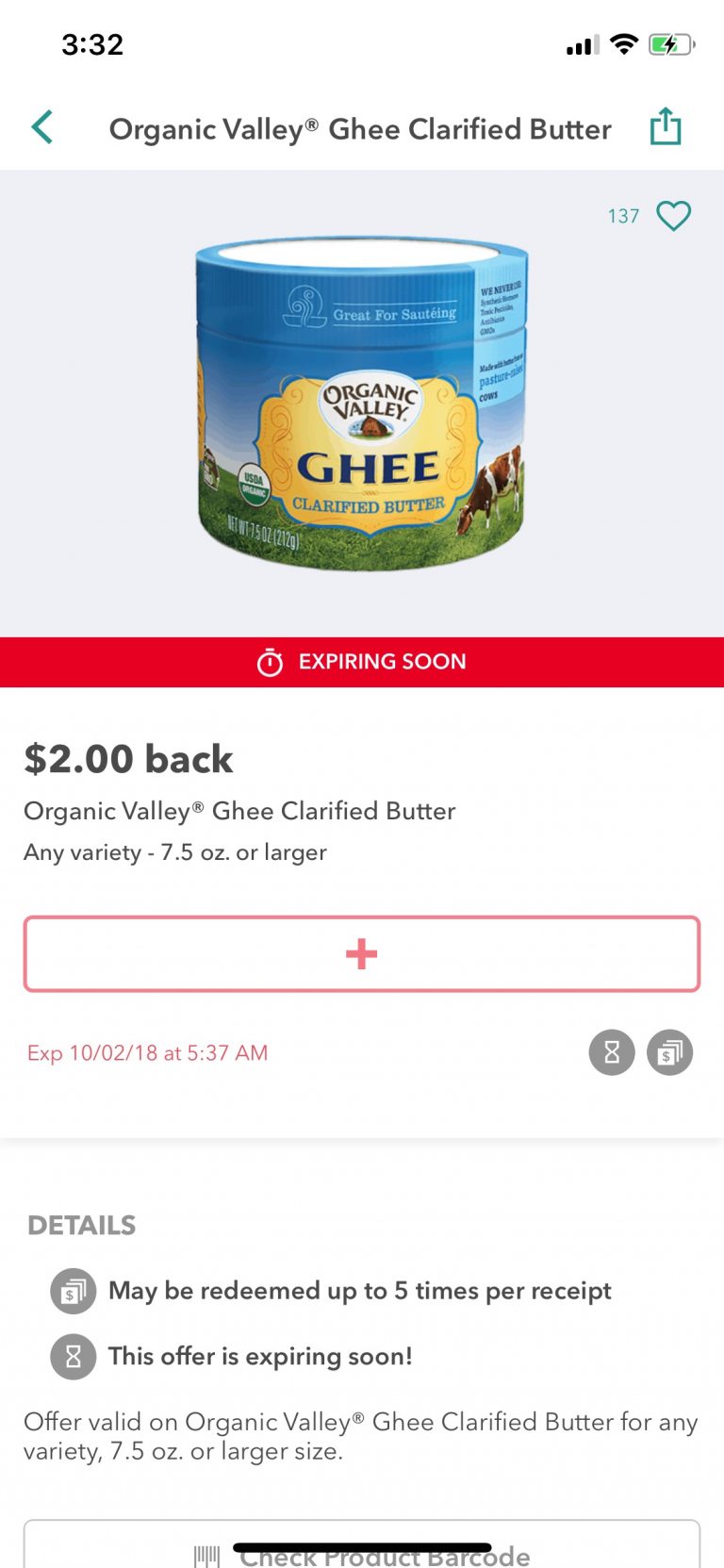 Organic Valley Ghee Clarified Butter Coupon Stack - Pay just $3.49 ...