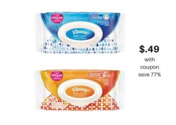Kleenex Wet Wipes on Sale At Safeway, $.49 with Coupon