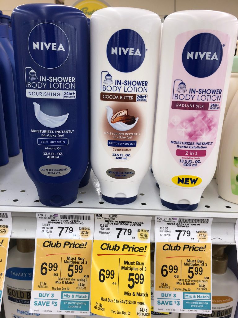 Nivea InShower Body Lotion Just 3.99 With Coupon and Sale at Safeway