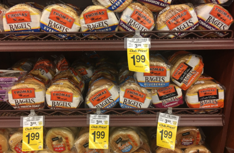 Thomas Mini Bagels, English Muffins, & Bagels for 1.99 Super Safeway