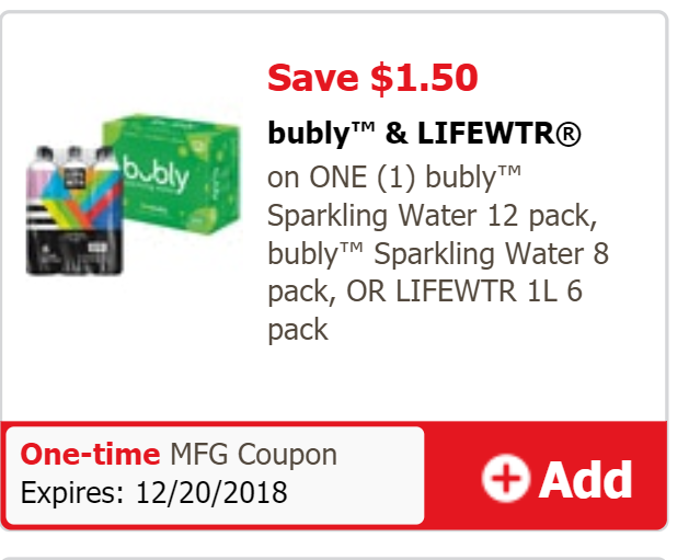 Bubly Sparkling Water 12 Pack Just .25 with Sale and Coupon Stack